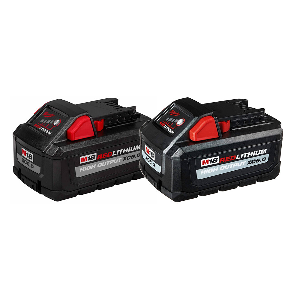 Milwaukee M18 Red Lithium High Output Battery Set XC6.0 & XC8.0 (48-11-1868)