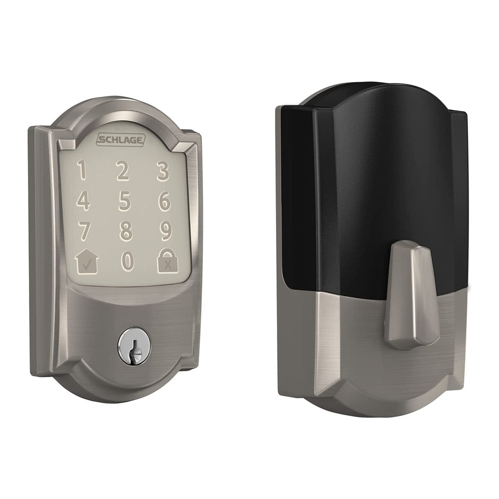 Schlage Encode Smart Wi-Fi Deadbolt with Camelot Trim in Satin Nickel (BE489WBCAM619)