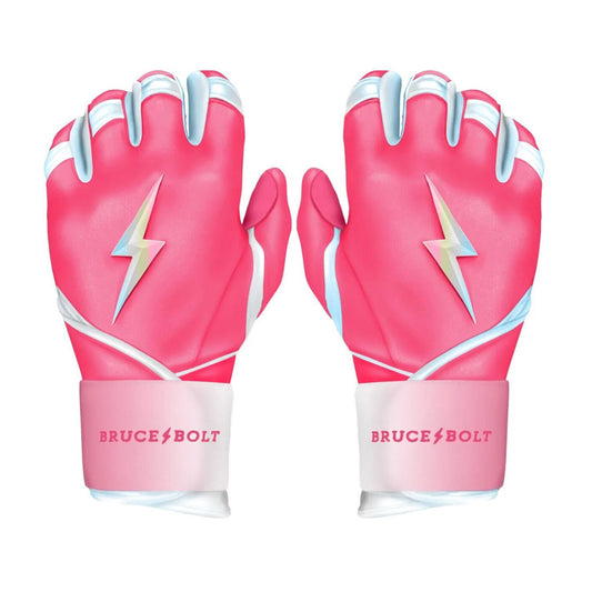 Bruce Bolt PREMIUM PRO MegRem Series Short Cuff Batting Gloves Limited Edition - Pink, Large (BB-SC-MEG-L)