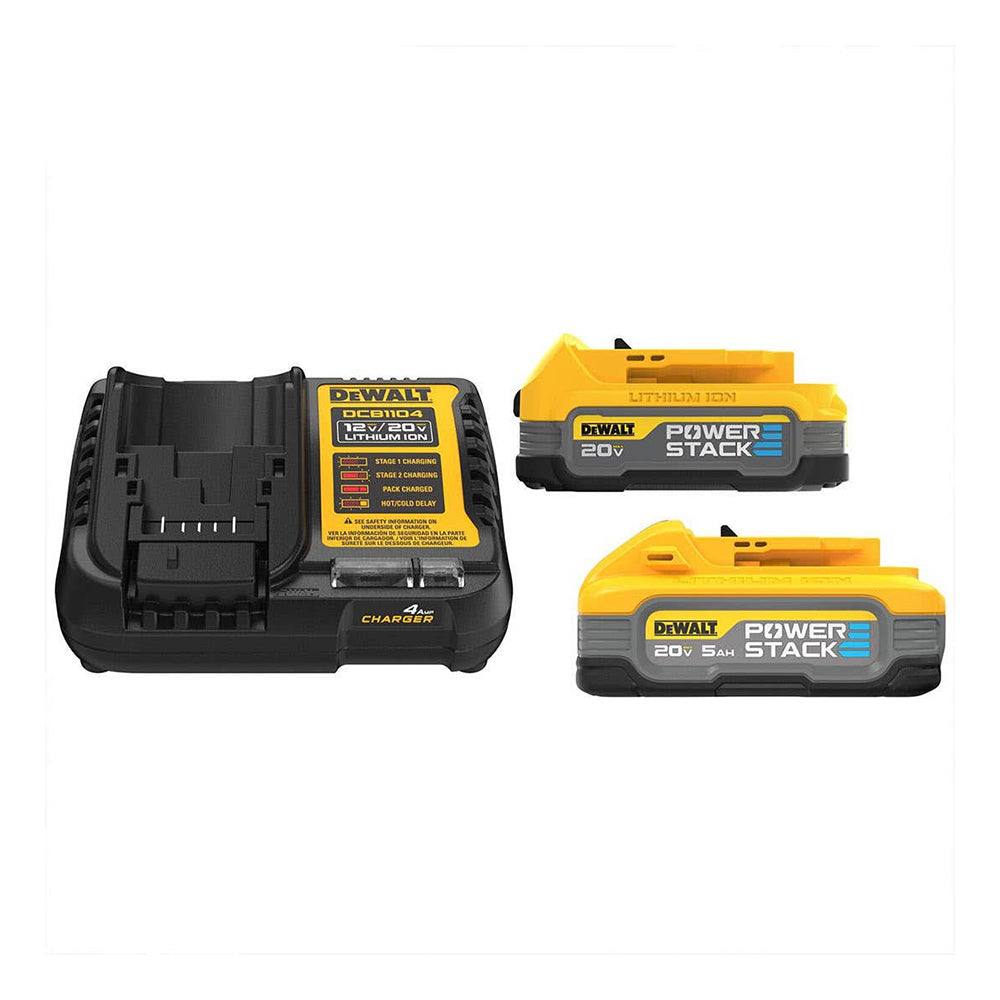 DEWALT POWERSTACK 20V 5.0Ah and 1.7Ah Lithium-Ion Power Tool Battery Packs (2-Pack) (DCBP315-2C)