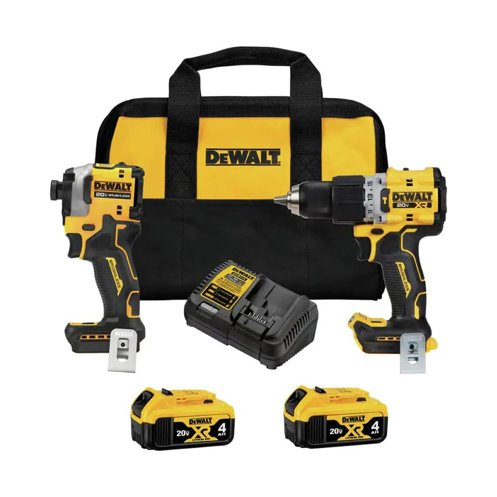 Dewalt DCK2050M2 20V MAX XR Brushless Lithium-Ion 1/2 in. Cordless Hammer Driver Drill and 1/4 in. Atomic Impact Driver Combo Kit with (2) 4 Ah Batteries