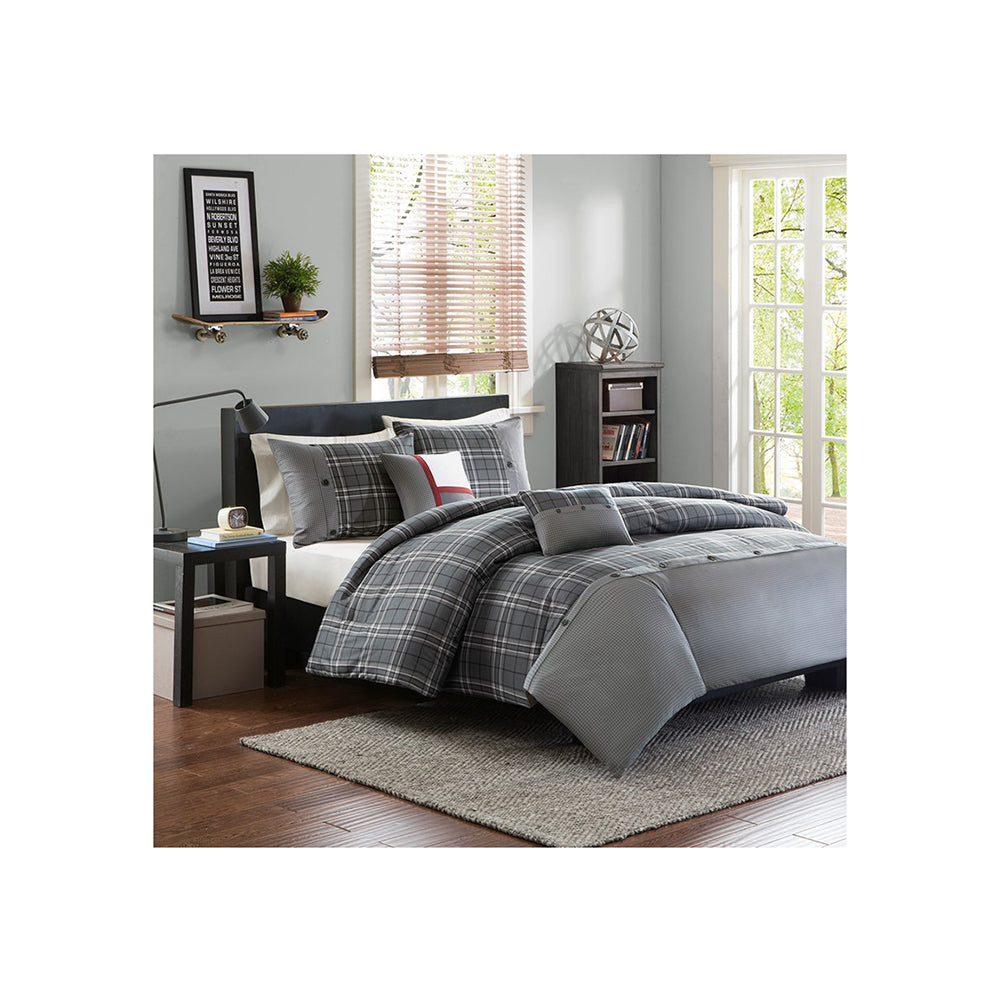 Intelligent Design Twin XL Duvet Cover Set In Grey Finish ID12-496