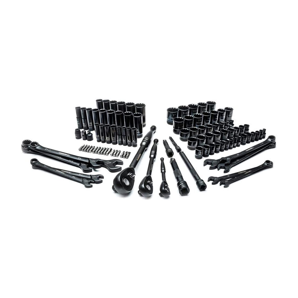 Husky 1/4 in, 3/8 in. and 1/2 in. SAE Drive 100-Position Universal and Metric Mechanics Tool Set (105-Piece Set) (H100105MTSN)
