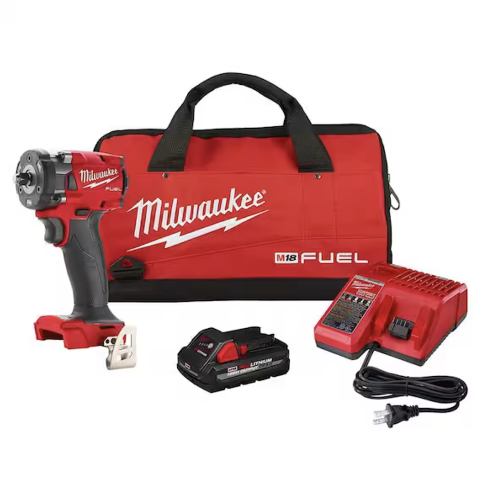 Milwaukee M18 FUEL 18-Volt Lithium-Ion Brushless Cordless 3/8 in. Compact Impact Wrench w/Friction Ring High Output Kit (2854-21HO)