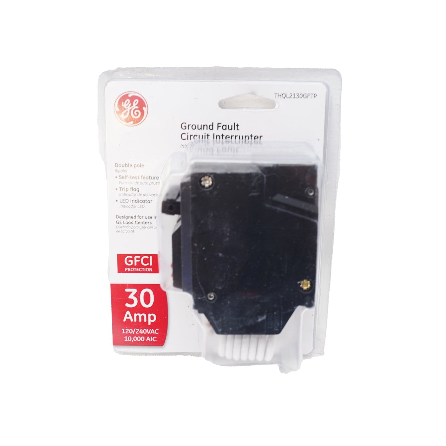 GE 30 Amp Double Pole Ground Fault Breaker with Self-Test (THQL2130GFTP) - Nyson Retail