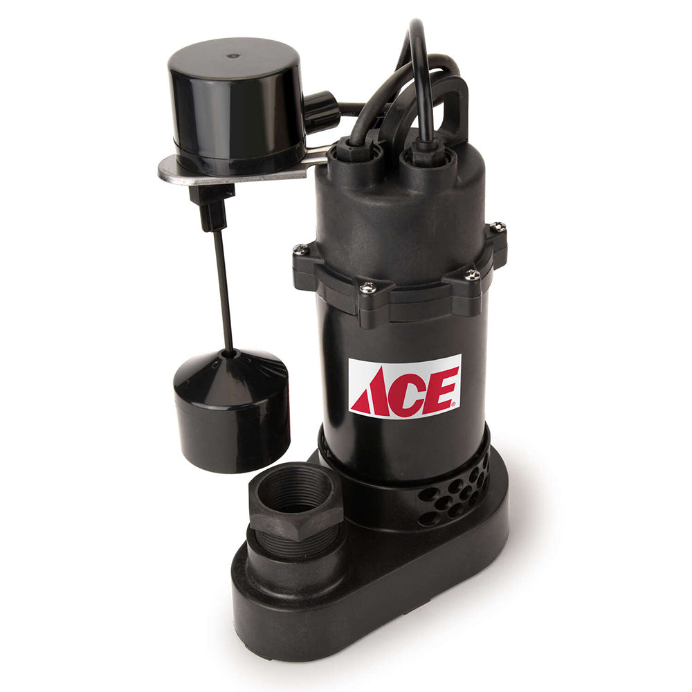 Ace 1/2 HP 4080 gph Aluminum Vertical Float Switch AC Sump Pump (4004126)