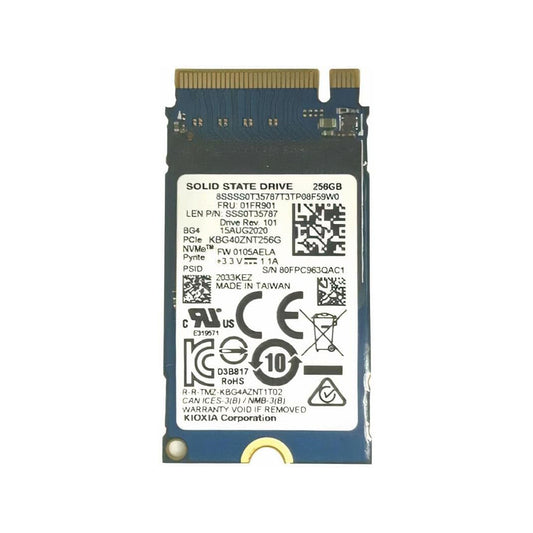 Lenovo Toshiba BG4 256GB M.2 PCIe 2242 KBG40ZNT256G SSD, W125629809 (2242 KBG40ZNT256G SSD)