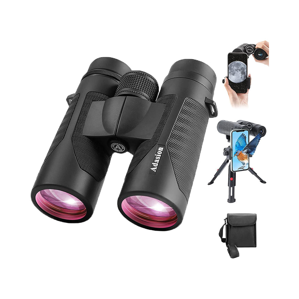 Adasion 12x42 HD Binoculars for Adults with Universal Phone Adapter