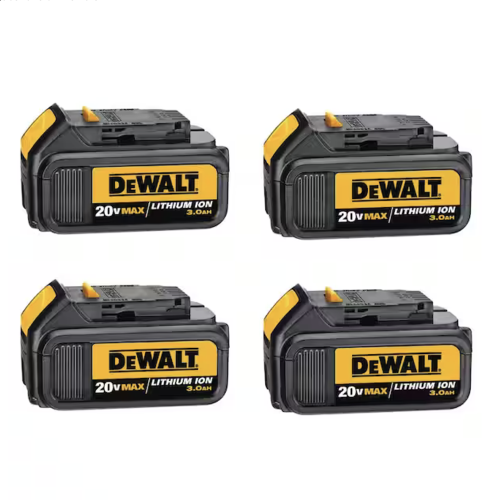 DEWALT 20-Volt MAX Lithium-Ion Premium Battery Pack 3.0 Ah (4-Pack) (DCB200-4)