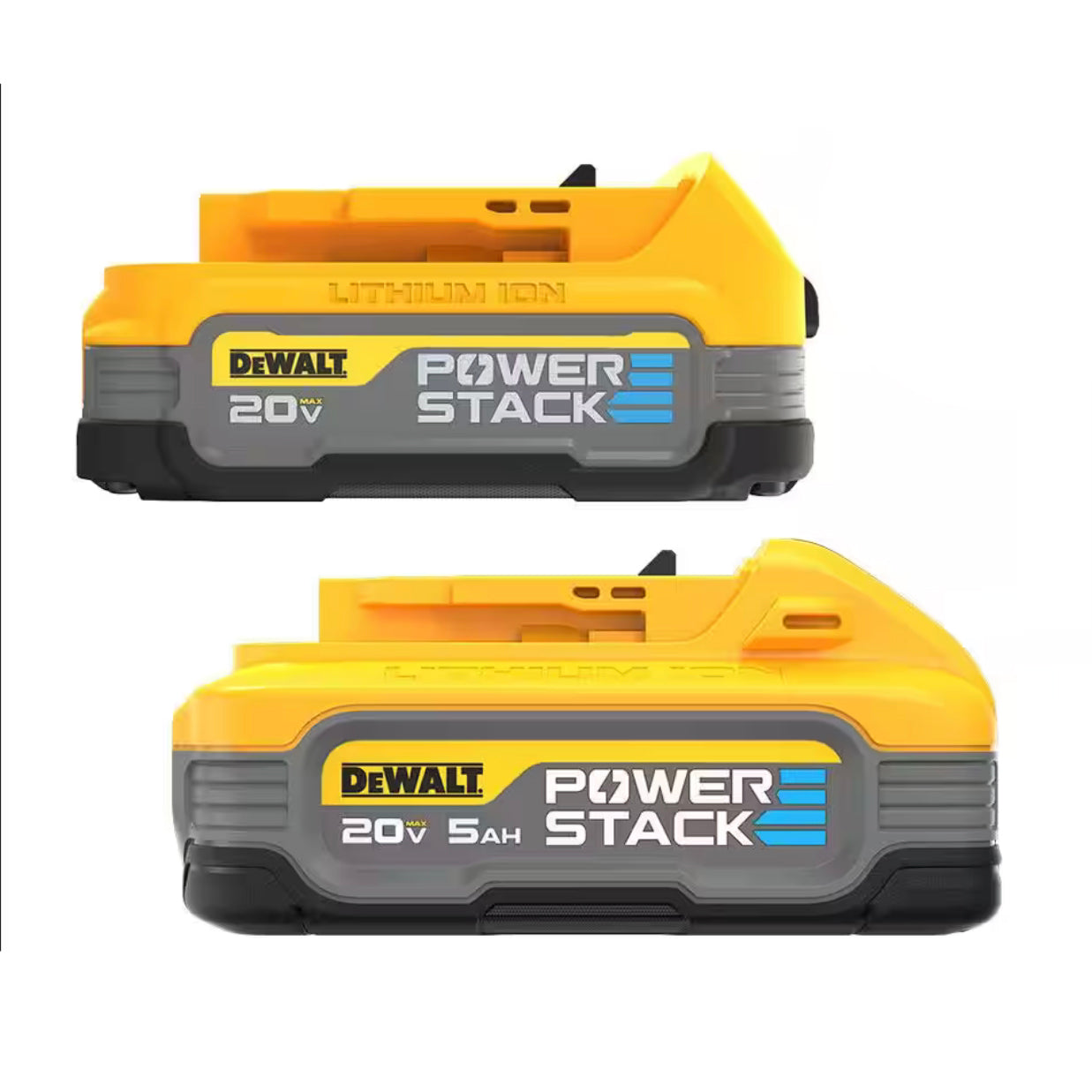 DEWALT POWERSTACK 20V 5.0Ah and 1.7Ah Lithium-Ion Power Tool Battery Packs (2-Pack) (DCBP315-2)