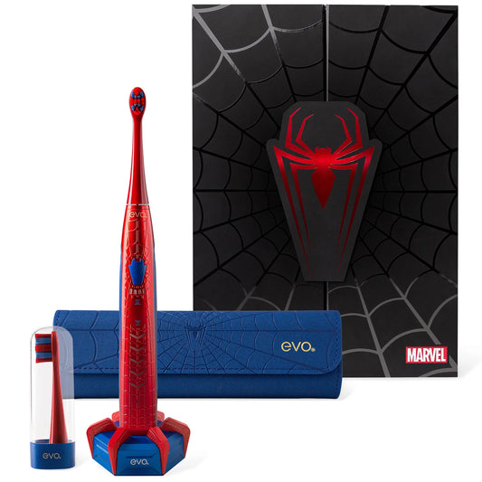 EVO SPM-1 Rechargeable Spider-Man Sonic Toothbrush with Travel Case for Adults, Collector's Edition (95364)