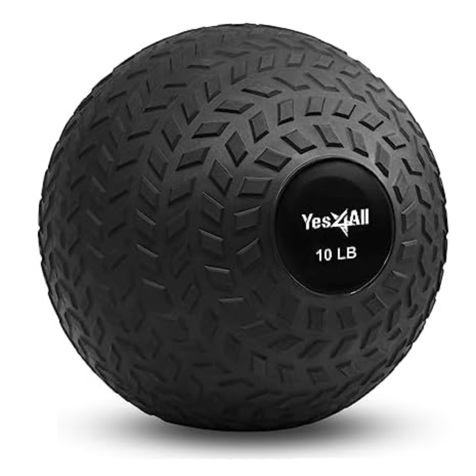 Yes4All Upgraded Version Durable Solid Slam Medicine Ball, 10 Lbs, Black (JLMS)