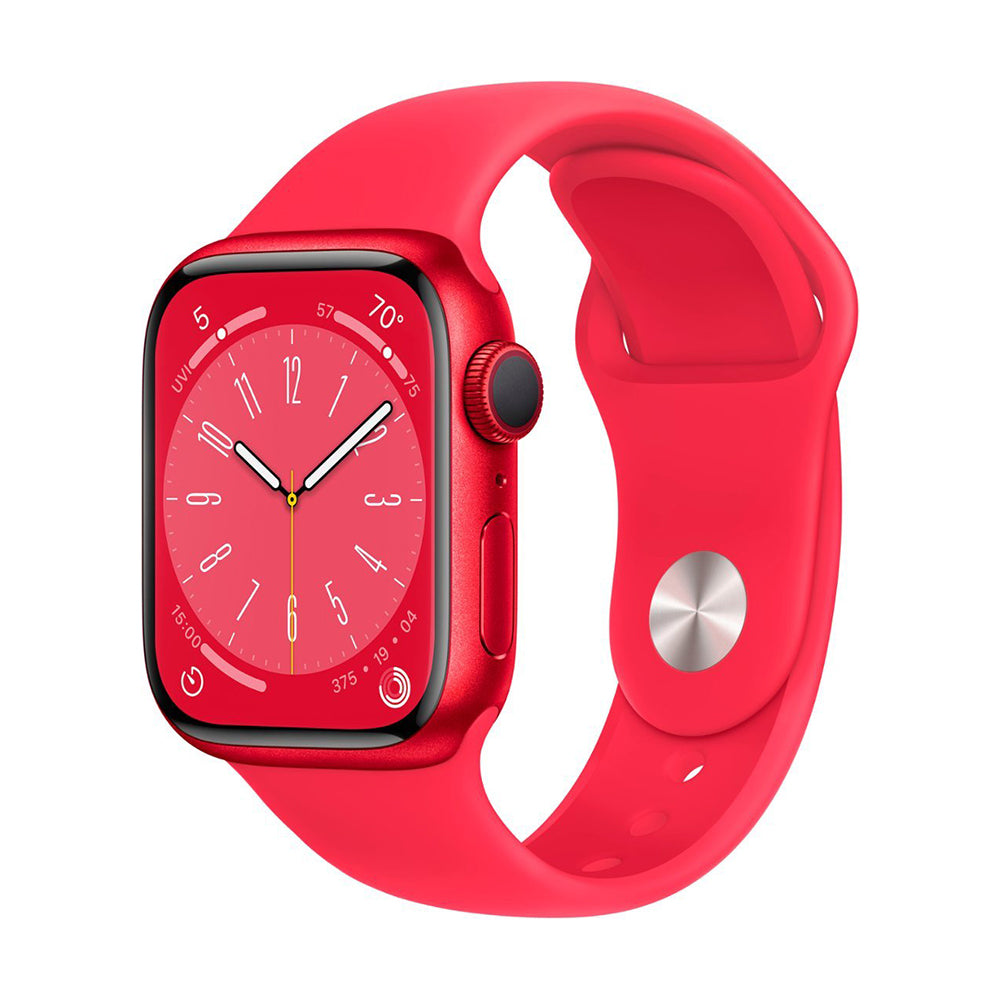 Apple Watch Series 8 (GPS) 41mm Aluminum Case with (PRODUCT)RED Sport Band (MNUG3LL/A)