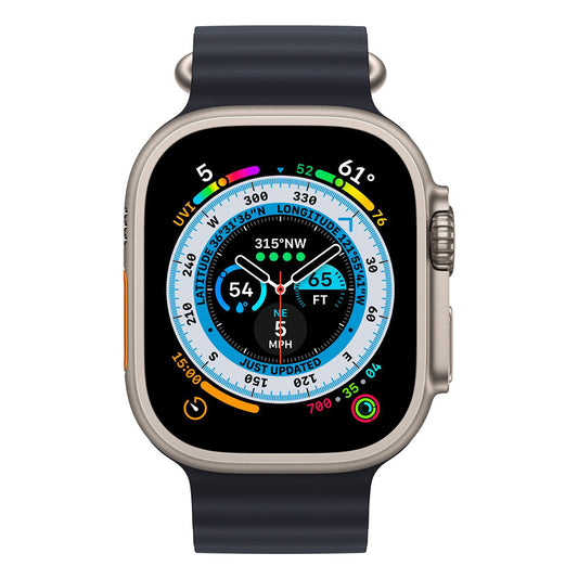 Apple Watch Ultra (GPS + Cellular) 49mm Titanium Case with Midnight Ocean Band - Titanium (MQET3LL/A)