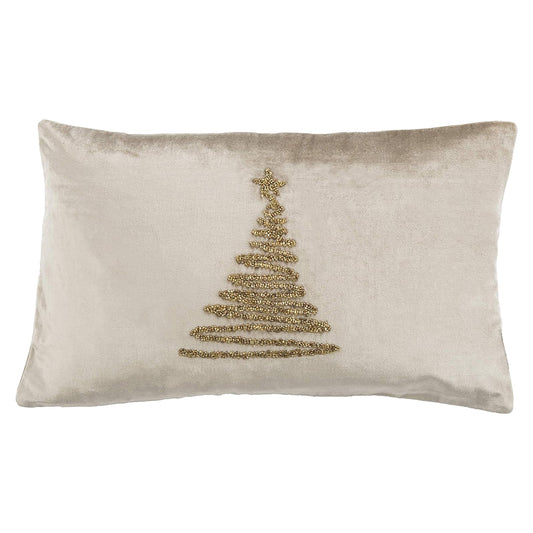 Safavieh Enchanted Evergreen Throw Pillow, 12"x22", Beige/Gold (PLS882B-1220)