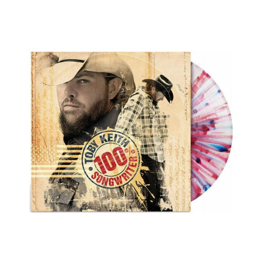 Toby Keith 100% Songwriter Exclusive Limited Edition Red White Blue Splatter Color LP Vinyl Record