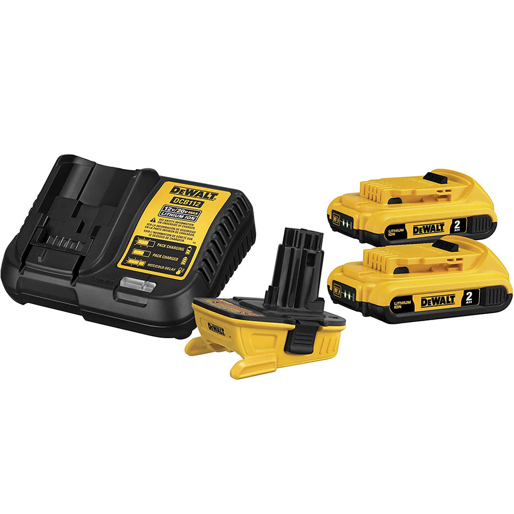 DEWALT 20V MAX Battery Adapter Kit, Use 20V MAX Batteries with 18V Tools, 2 Batteries and Charger Included (DCA2203C)