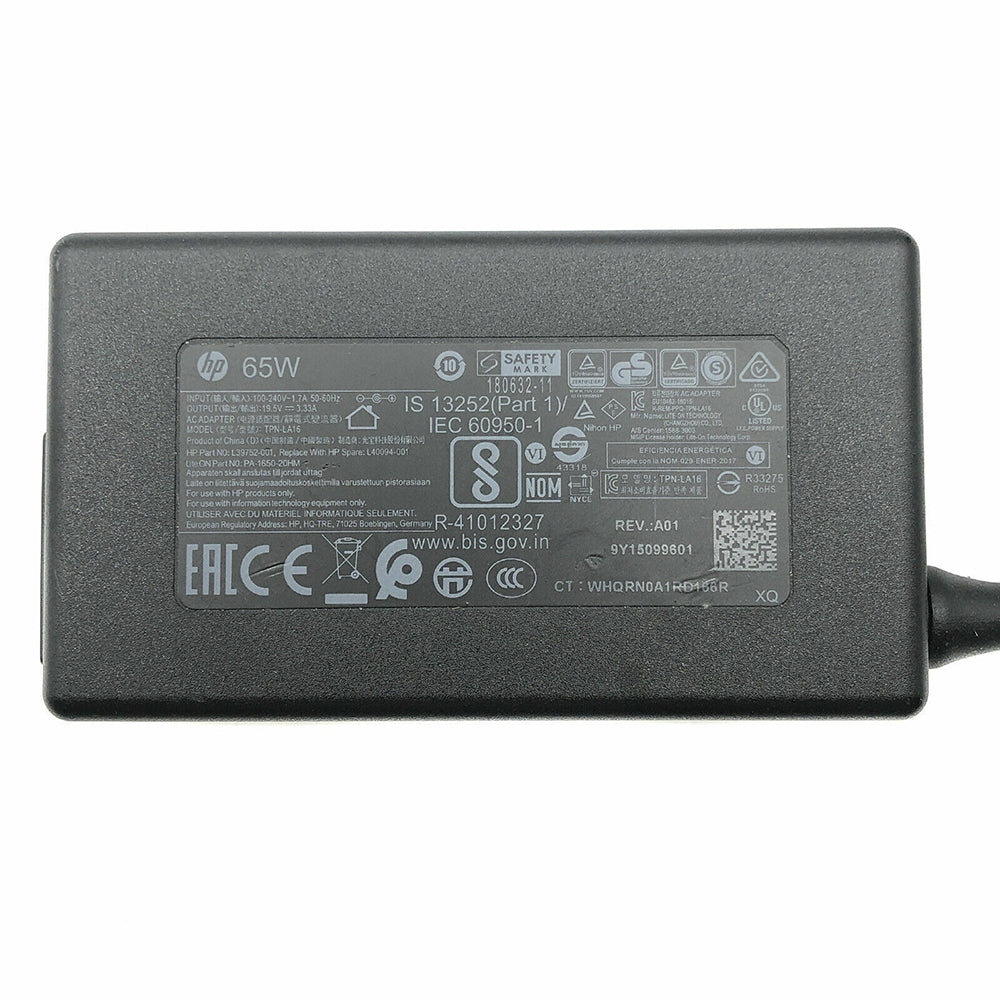 HP 65W Blue Tip AC Adapter for HP EliteBook (TPN-LA16)
