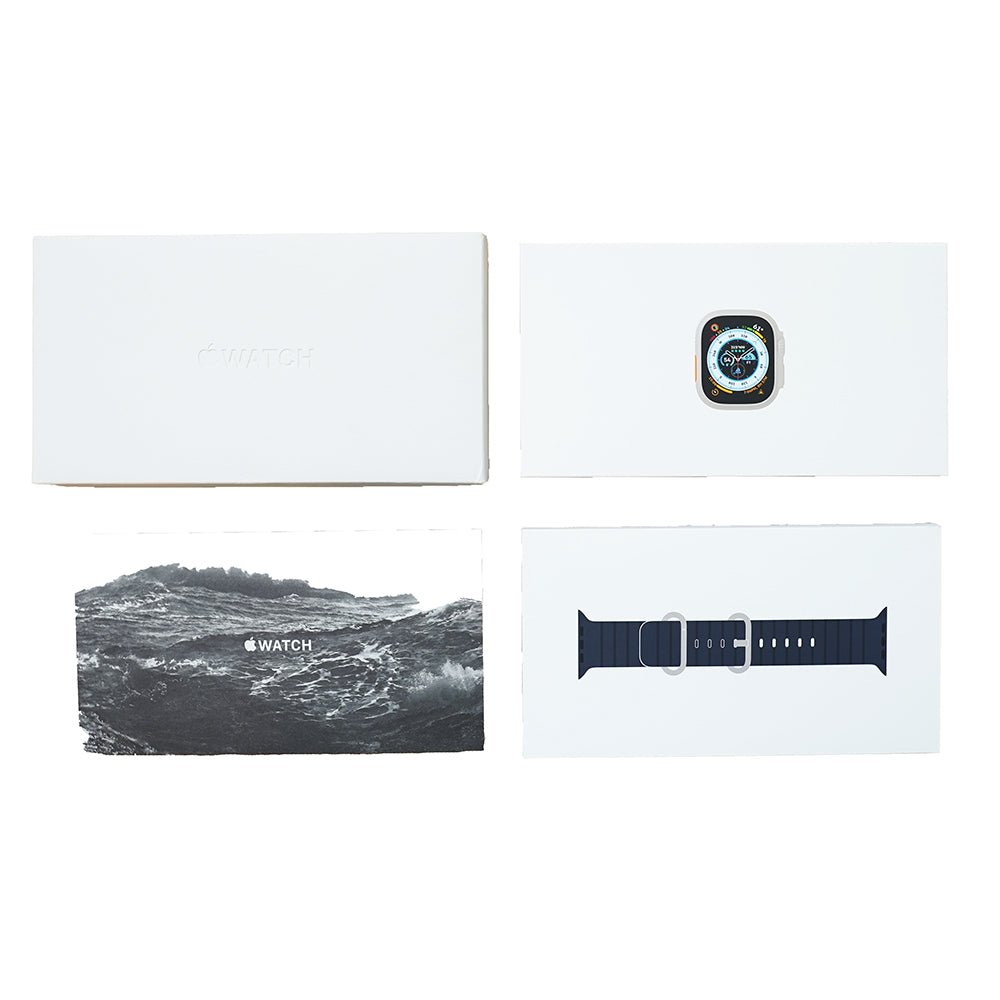 Apple Watch Ultra (GPS + Cellular) 49mm Titanium Case with Midnight Ocean Band - Titanium - Nyson Retail
