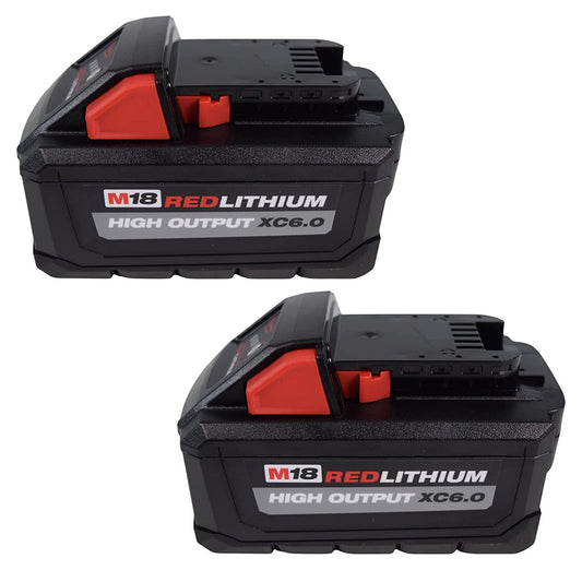 MilwaukeeTool 48-11-1862 M18 Lithium-Ion High Output 6.0Ah Battery Pack (2-Pack) - Nyson Retail